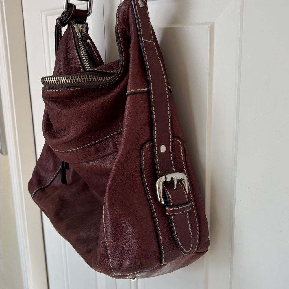 Fossil 1954 Plum Leather Hobo Purse - Picture 4 of 9